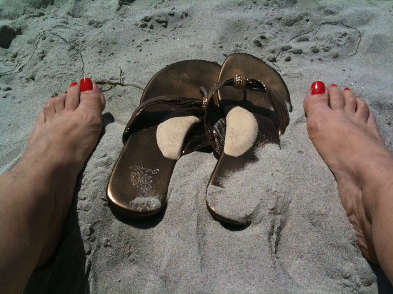 Sandals on Beach with Instant Arches